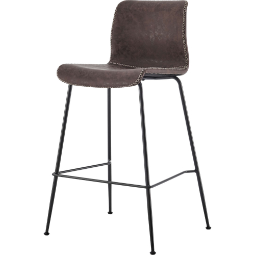 Jayden Counter Stool in Vintage Coffee Brown Eco Leather (Set of 2)